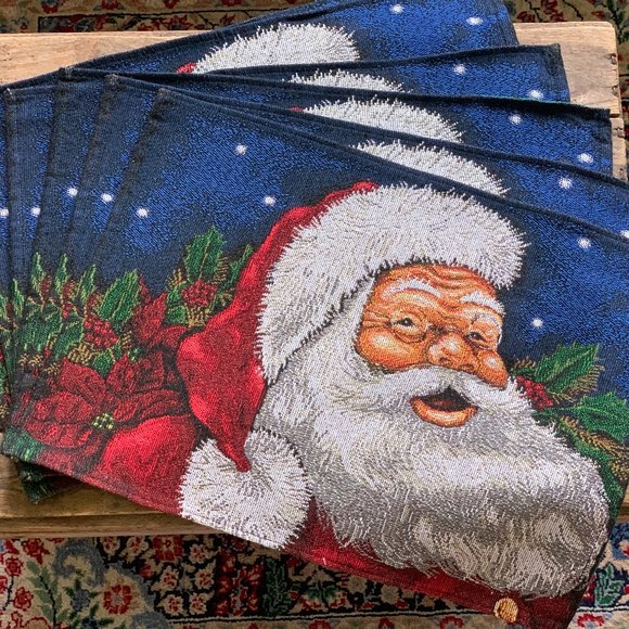 Gorgeous Woven Tapestry Holiday Placemats (6) - Picture 3 of 10